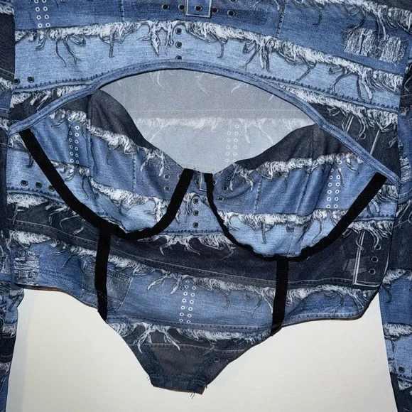 SHEIN Navy and Black Cutout Bustier - Picture 2 of 5